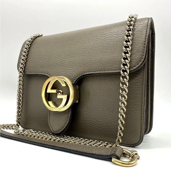 Gucci Handbags - Gucci Olive Leather Shoulder Bag